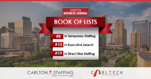 carlton staffing 2019 houston business journal book of lists